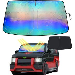 Car Windshield Sun Shade for 2021-2023 2024 Chevy Suburban/Tahoe / 2018-2024 Chevy Traverse Sunshade Foldable Window Sun Visor Protector Blocks UV Rays for Chevrolet Traverse