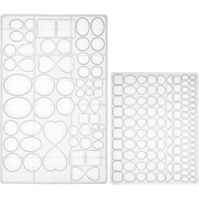 FUNSHOWCASE Cabochon Gem Silicone Mold 2 Trays for Resin Casting Jewelry Making
