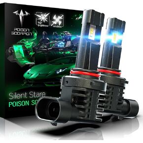 POISON SCORPION H4 Bulbs Fog Lights Fanless Wireless Mini Size Powersports Accessory Light Plug-N-Play Easy Installation,Pack of 2