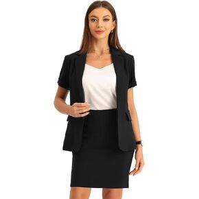 Allegra K Work Suit for Women's Office Blazer Skirt Suit 2 Piece Set