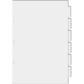 Chuangdi 24 Pcs 17 x 11 Inches White Binder Dividers 6 Tabs 3 Hole Punch Printable Dividers Extra Long Legal Size Ring Binder Writable Erasable Heavyweight Paper Binder for Office Home