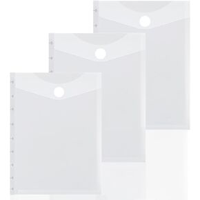 6-Piece Discbound Dividers Pocket Planner - 7 x 9.25 Discbound Page Dividers Classic Size Notebook Accessories Envelopes for Office Organizer