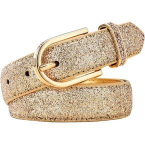 Fashion Sparkly PU Leather Waist Belts for Women Formal Dresses Jeans