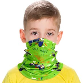 Kids Ski Mask Winter Fleece Neck Gaiter Warmer Kids Face Cover Scarf Windproof Balaclava for 4-10 Years Boys Girls