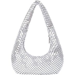 Bling Sequin Evening Bags for Women Ladies Sparkling Party Prom Cute Hobo Clutch Handbag Underarm Bag