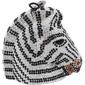 RomanticDesign Women Horse Head Evening Clutch Luxury Sparkly Rhinestone Crystal Bride Purse Party Prom Banquet Handbag