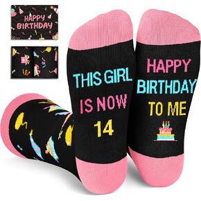 HAPPYPOP 14th Birthday Gifts Socks Ideas - 14 Year Old Birthday Gifts for Teen Girls, Teenage Gifts for 14 Year Olds