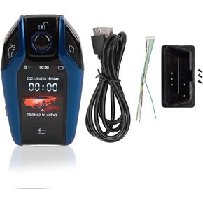 Universal Smart Key,TK8002.0in LCD Smart Remote Control Key Keyless Entry for All Start Stop Engine Button (Black)