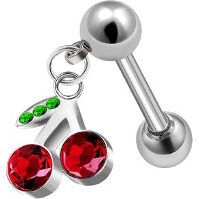 MATIGA الصلب 16 جرام 1/4 6 مللي متر مربط القرط الحديد المتدلية الكرز ثقب المجوهرات الفص الزنمة الغضروف اللولب 4 مللي متر كريستال المزيد من الخيارات in Kuwait