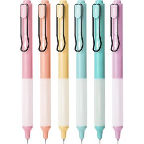 Mr. Pen- Retractable Gel Pens, 6 Pack, Black Ink Gel Pens, Pastel Barrels, Fast Dry, Gel Pens Fine Point 0.5mm, Retractable Pens, Cute Pens, Gel Ink Pens, Aesthetic Pens for Journaling Fine Tip Pens