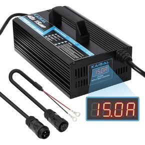 KAISAL Lithium Battery Charger 48V/58.4V 18A Lifepo4 Battery Charger 1250W Onboard 48 Volt Golf Cart Battery Charger IP67 Waterproof Lifepo4 Charger 48V Charger Golf Cart Charger Forklift Charger