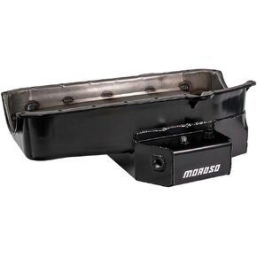 Moroso 21811 Steel Wet Sump Oil Pan, Fits Small Block Chevy Engines, 7 Quart Capacity
