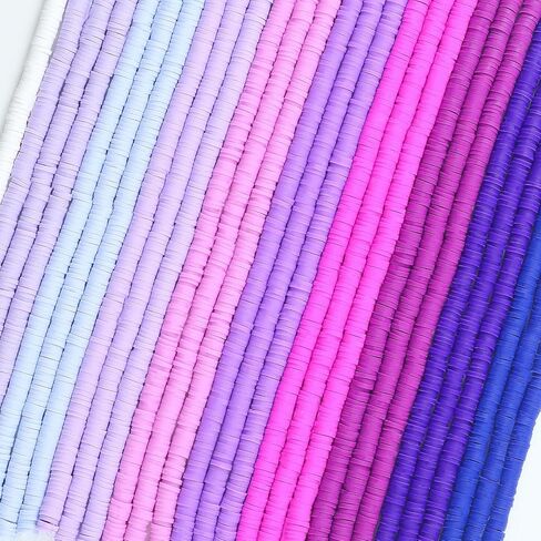 JMUQ 28 Strands Clay Beads Bracelet Making Kit, 28 Colors Friendship Preppy Flat Polymer Clay Heishi Beads for Bracelets Jewelry Making Kit, DIY Arts and Crafts Gifts in Kuwait