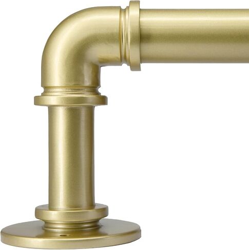 Industrial Curtain Rods for Windows 18 to 88 Inches Adjustable Length, 1 Inch Diameter, with Aluminium Finials,Antique Red Bronze in Saudi Arabia