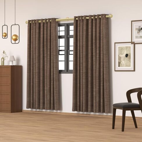 Industrial Curtain Rods for Windows 18 to 88 Inches Adjustable Length, 1 Inch Diameter, with Aluminium Finials,Antique Red Bronze in Saudi Arabia