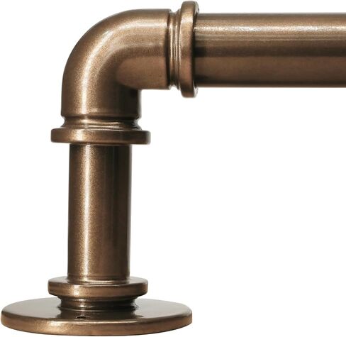 Industrial Curtain Rods for Windows 18 to 88 Inches Adjustable Length, 1 Inch Diameter, with Aluminium Finials,Antique Red Bronze in Saudi Arabia