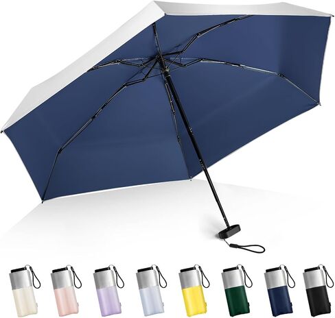 LEAGERA Mini Umbrella For Purse - UPF 50+ UV Blocker Sun Protection Umbrella, Small Micro Travel Parasol Design for Women in Kuwait