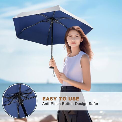 LEAGERA Mini Umbrella For Purse - UPF 50+ UV Blocker Sun Protection Umbrella, Small Micro Travel Parasol Design for Women in Kuwait