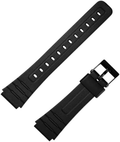 SBWC 18mm Resin Watch Strap (Black) Replacement for Casio Watch Models F-91W, F91WG, F-91WM, F-94WA, F-93W, F-105W, F-106W, F-28W in Saudi Arabia