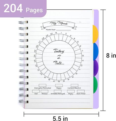 FLYING EAGLE 5 Subject Notebook Wide Ruled Spiral Notebook 5.5" x 8", 204 Pages Lined Spiral Journal Notebook with Dividers,Small Hardcover Notebooks for School, Work, A5 in Kuwait