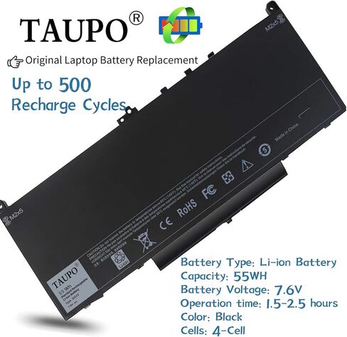 بطارية H5CKD مناسبة لجهاز Dell Latitude 3410 3510، Inspiron 5400 5406 7405 5401 5402 5502 5508 5509 5408 5409 5501 5300 5301، Vostro 5300 5401 5402 5501 5502 استبدال بطارية الكمبيوتر المحمول 1 5V 53WH in Saudi Arabia