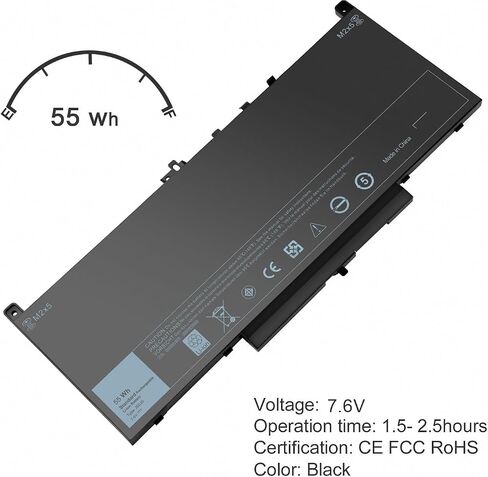 بطارية H5CKD مناسبة لجهاز Dell Latitude 3410 3510، Inspiron 5400 5406 7405 5401 5402 5502 5508 5509 5408 5409 5501 5300 5301، Vostro 5300 5401 5402 5501 5502 استبدال بطارية الكمبيوتر المحمول 1 5V 53WH in Saudi Arabia