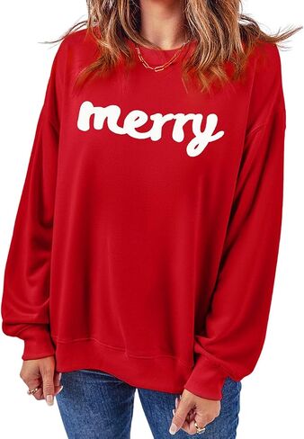 Ecosunny Christmas Sweatshirts Womens Sequin Santa Graphic Shirt Csausl Crewneck Long Sleeve Holiday Pullover Tops in Kuwait
