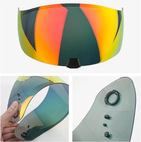Motorcycle Helmet Face Shield Lens for Exo-T520/Exo-St1400/R1 Windscreen Face Shield Visors for T520 St1400 R1 Anti-Fog Helmet Visor Replacement(Gold Red) in Saudi Arabia