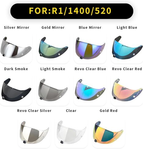 Motorcycle Helmet Face Shield Lens for Exo-T520/Exo-St1400/R1 Windscreen Face Shield Visors for T520 St1400 R1 Anti-Fog Helmet Visor Replacement(Gold Red) in Saudi Arabia