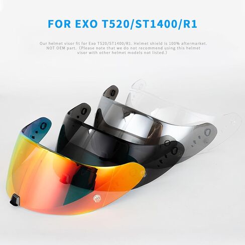 Motorcycle Helmet Face Shield Lens for Exo-T520/Exo-St1400/R1 Windscreen Face Shield Visors for T520 St1400 R1 Anti-Fog Helmet Visor Replacement(Gold Red) in Saudi Arabia