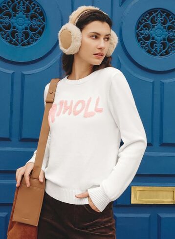 MIHOLL بلوفر نسائي كاجوال بأكمام طويلة بلوفر محبوك برقبة دائرية سترات محبوكة لخريف وشتاء 2024 in Kuwait