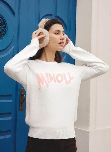 MIHOLL بلوفر نسائي كاجوال بأكمام طويلة بلوفر محبوك برقبة دائرية سترات محبوكة لخريف وشتاء 2024 in Kuwait