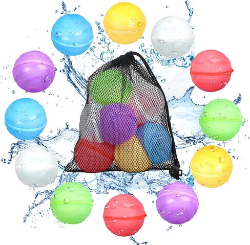 2024 Seashell Shaped Reusable Water Balloons, Summer Pool Beach Water Toys for Boys and Girls, Quick Fill Water Balls Toys, Self Sealing Water Ball,Outdoor Activities Water Games Toys(12pc) in Saudi Arabia