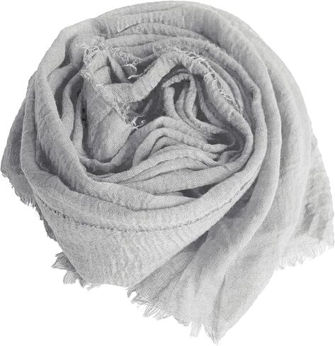 Belsen Unisex Cotton Blend Crinkle Soft Long Scarf Hijab Wrap Shawl Headwear Scarf in Saudi Arabia
