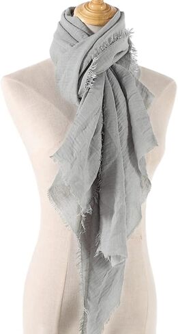 Belsen Unisex Cotton Blend Crinkle Soft Long Scarf Hijab Wrap Shawl Headwear Scarf in Saudi Arabia