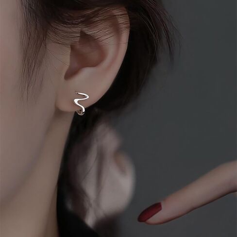 HAISWET أقراط هاغي من الفضة الإسترلينية أقراط مموجة للنساء والفتيات in Kuwait