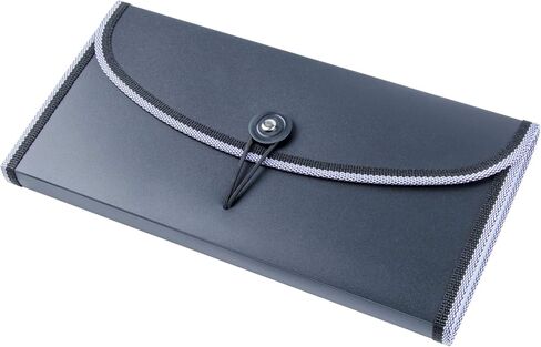13-Pocket Expanding Receipt Folder Small Accordion File Folder with Label, Check Bill File Storage Plastic Business Document Organizer Wallet Case for Office Home (Black) in Saudi Arabia
