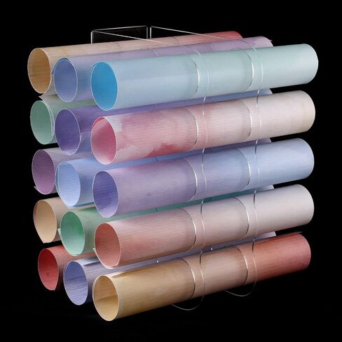 15-Holes Vinyl Storage Rack Acrylic Storage Organizer Multiple Large Holes Display Stand for Vinyl Rolls and More (12 Inch x 7.8 Inch, Aperture 2 Inch) (White) in Saudi Arabia