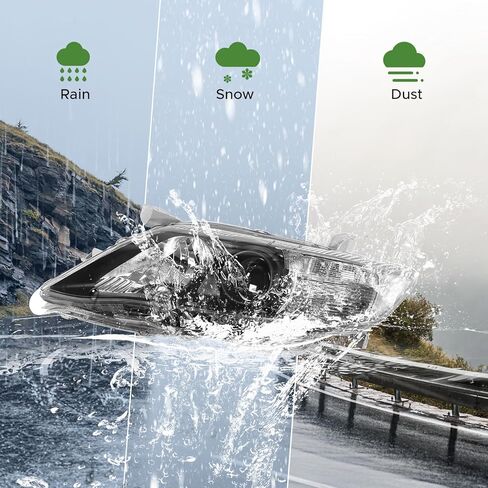 المصابيح الأمامية متوافقة مع قاعدة تويوتا كامري 2010 2011/SE/LE/XLE/Hybrid البديلة المباشرة للمصابيح الأمامية السوداء مجموعة الهالوجين (جانب السائق والراكب) in Kuwait