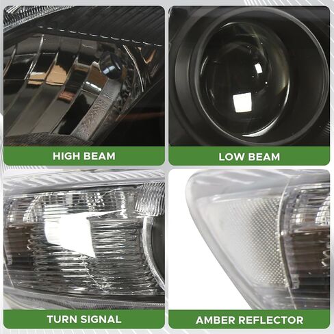المصابيح الأمامية متوافقة مع قاعدة تويوتا كامري 2010 2011/SE/LE/XLE/Hybrid البديلة المباشرة للمصابيح الأمامية السوداء مجموعة الهالوجين (جانب السائق والراكب) in Kuwait