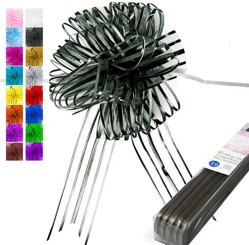 Allgala 12-pc 6 Inch Large Everyday Pull Bows-Black Gold-GP92022 in Kuwait