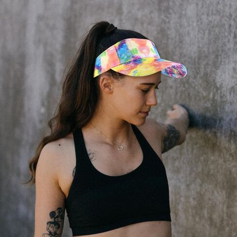Tie Dye Visor Women Baseball Cap Women Visor Outdoor Sports Visors Womens Summer Sun Cap in Saudi Arabia