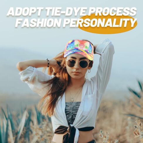 Tie Dye Visor Women Baseball Cap Women Visor Outdoor Sports Visors Womens Summer Sun Cap in Saudi Arabia