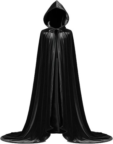 عباءة مخملية بغطاء للرأس للجنسين مع غطاء للرأس لحفلات الهالوين زي الساحرة وعباءة مصاص الدماء للرجال والنساء in Kuwait