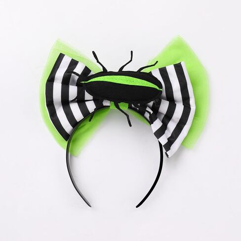 فستان تول مخطط باللونين الأسود والأبيض للفتيات مع مجموعة عصابة رأس لباس الهالوين للأطفال الصغار in Kuwait