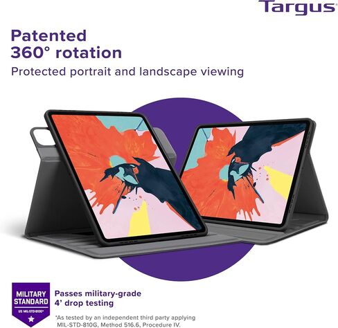 Targus VersaVu Classic Apple iPad Pro 11-inch Protective Tablet Case with Slim TriFold Stand Cover, Enhanced Audio, Stylus Holder, Secure Strap Closure, Red (THZ4403GL) in Saudi Arabia