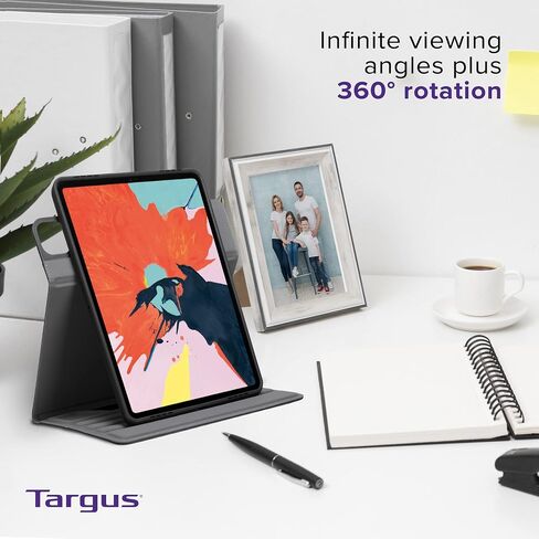 Targus VersaVu Classic Apple iPad Pro 11-inch Protective Tablet Case with Slim TriFold Stand Cover, Enhanced Audio, Stylus Holder, Secure Strap Closure, Red (THZ4403GL) in Saudi Arabia