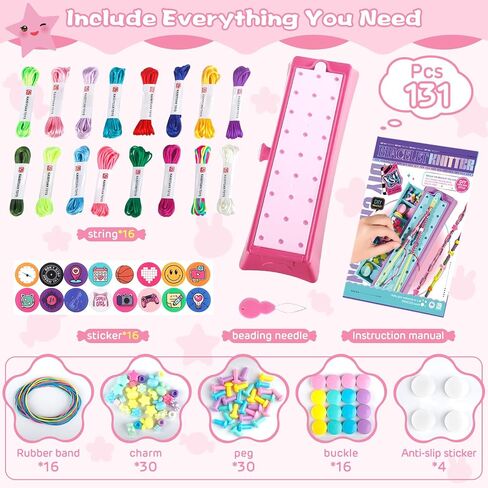 Cmiolacuna Bracelet Making Kit Toys,Christmas Birthday Gift for Ages 7 8 9 10 11 12 Year Old Girl, String Bracelet Making Kit for Teen Girl, Arts and Crafts for Kids Ages 8-12（Green-Purple） in Kuwait