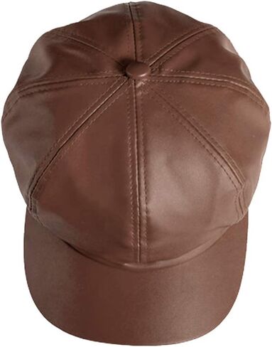 LOCOMO Men Women PU Leather Newsboy Cap Hat Cabbie Gatsby Irish Hunting Driver Golf Ivy Flat Beret Plain Color in Kuwait