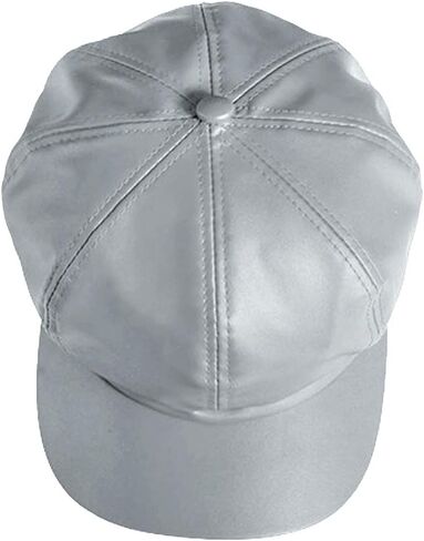 LOCOMO Men Women PU Leather Newsboy Cap Hat Cabbie Gatsby Irish Hunting Driver Golf Ivy Flat Beret Plain Color in Kuwait